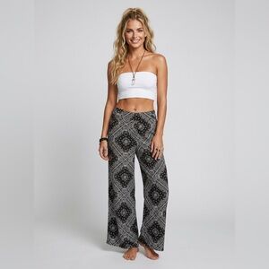 Bandana Print Wide Leg Pants